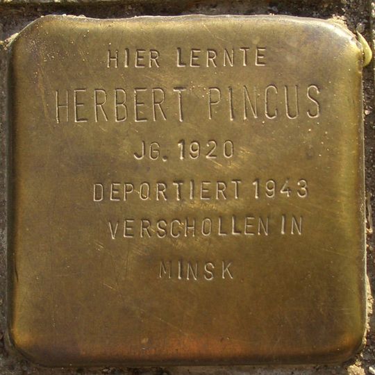 Stolperstein à la mémoire de Herbert Pincus