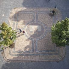 Bodengleiches Mosaik des Wappens der Stadt Gotha