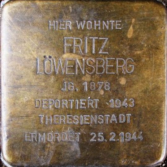 Stolperstein en memoria de Fritz Löwensberg