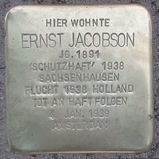Stolperstein dedicated to Ernst Jacobson