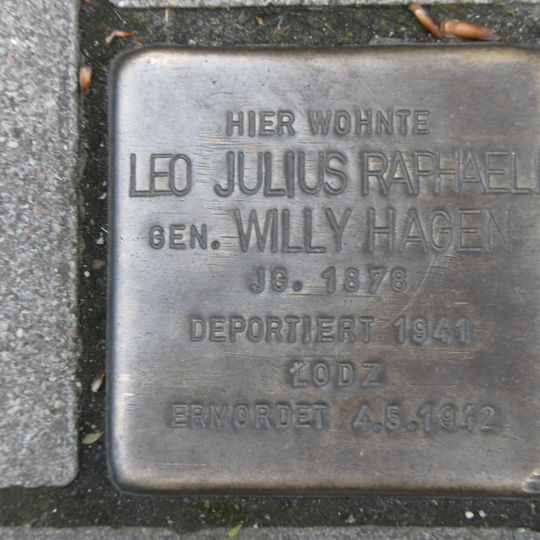Stolperstein en memoria de Leo Julius Raphaeli