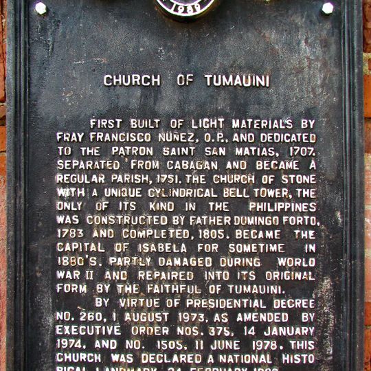 Church of Tumauini historical marker