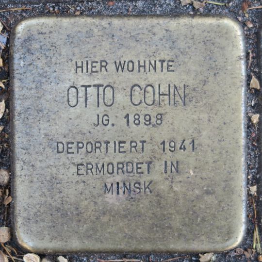Stolperstein en memoria de Otto Cohn
