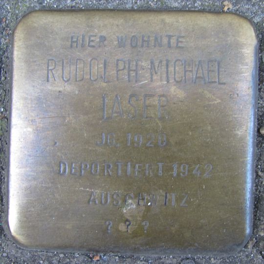 Stolperstein en memoria de Rudolph Michael Laser