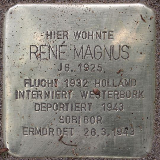 Stolperstein dedicated to René Magnus