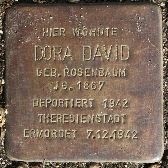 Stolperstein dedicated to Dora David