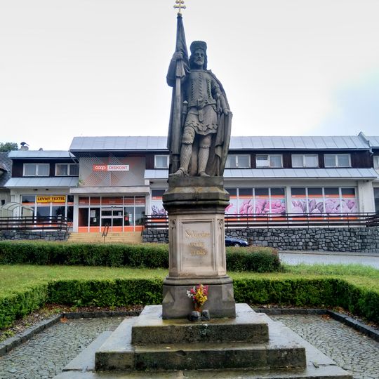 Socha svatého Václava ve Svratce na náměstí Národního povstání