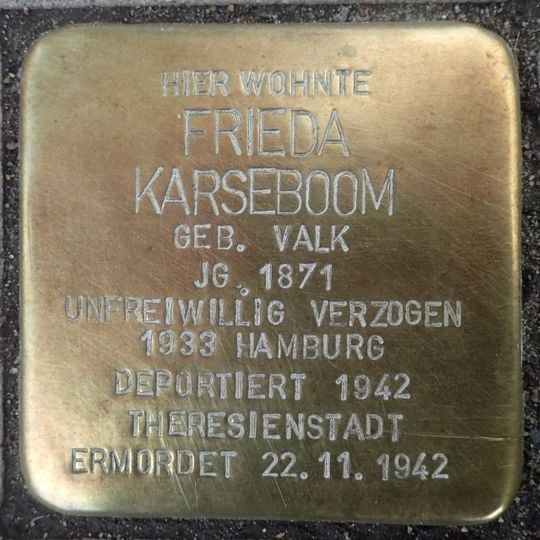 Stolperstein für Frieda Karseboom