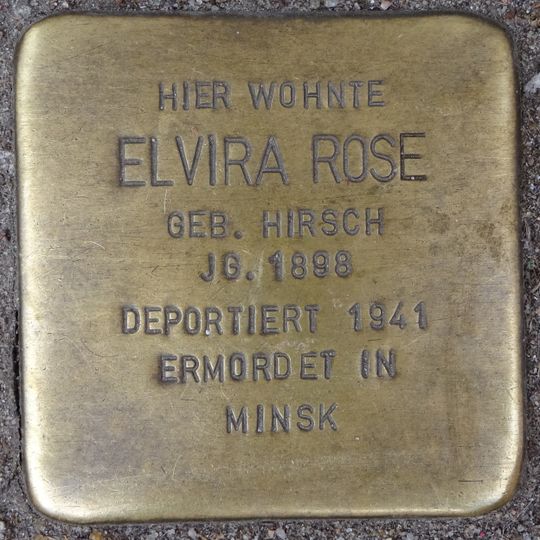 Stolperstein dedicated to Elvira Rose