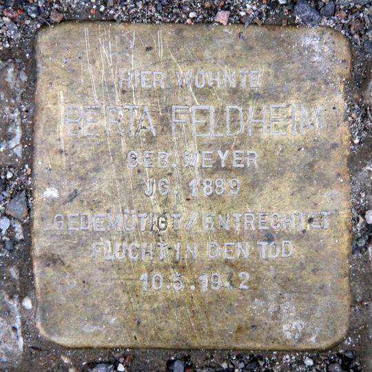 Stolperstein dedicated to Berta Feldheim