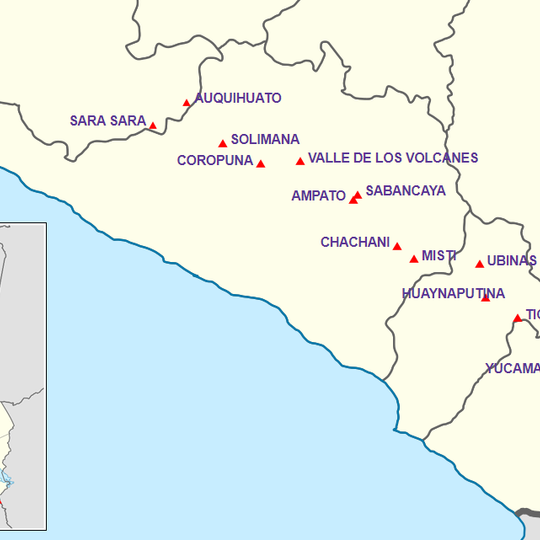 Volcanic arc of Peru