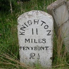 Milestone In Grass Verge Close to Junction With Lane to Craffryn,A488 Craffryn