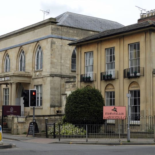 Portland Chapel With Attached Arches Wall And Railings