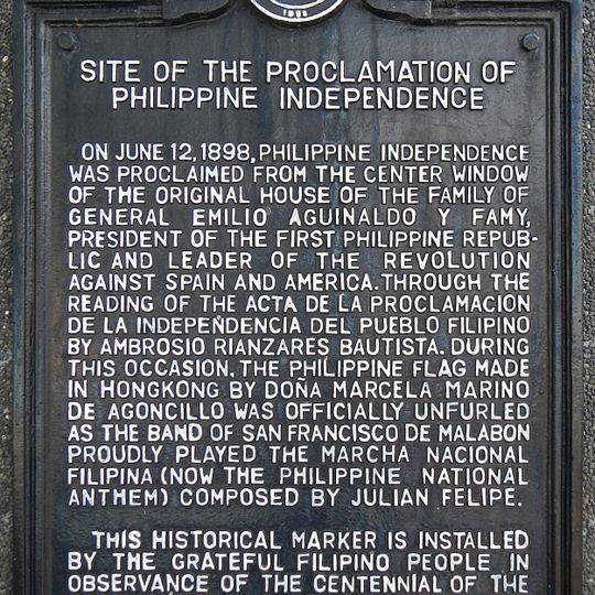 Site of the Proclamation of Philippine Independence historical marker
