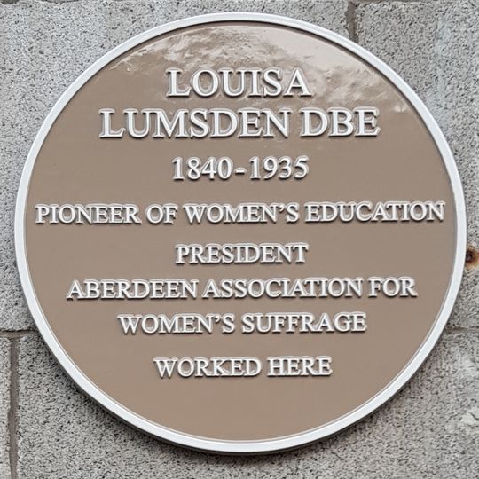 Commemorative plaque to Louisa Lumsden