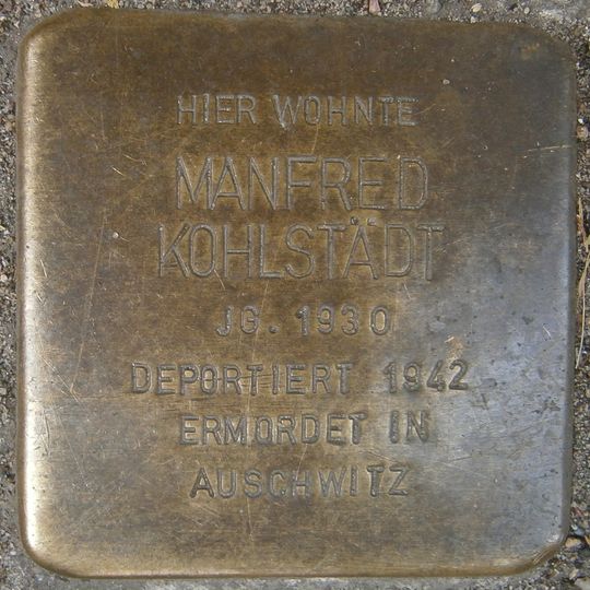 Stolperstein dedicated to Manfred Kohlstädt