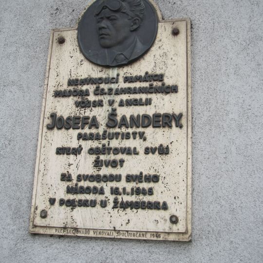Plaque of Josef Šandera