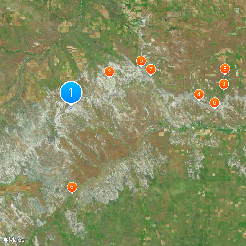 Badlands National Park Kaart
