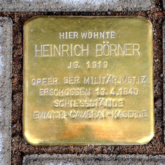 Stolperstein dedicated to Heinrich Börner