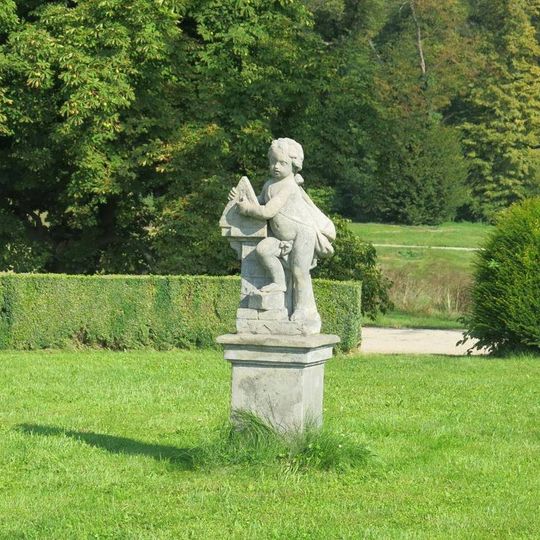 Alegorická socha Geometrie v zahradě zámku v Lysé nad Labem