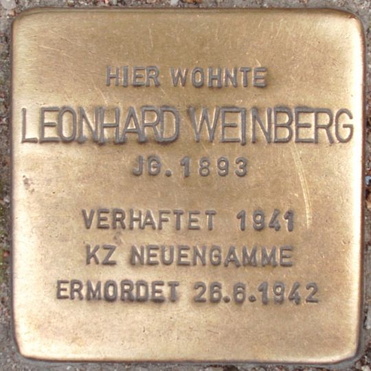 Stolperstein dedicated to Leonhard Weinberg