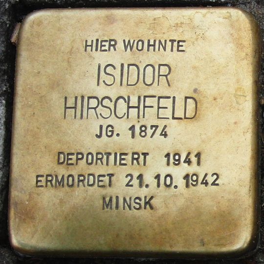 Stolperstein en memoria de Isidor Hirschfeld