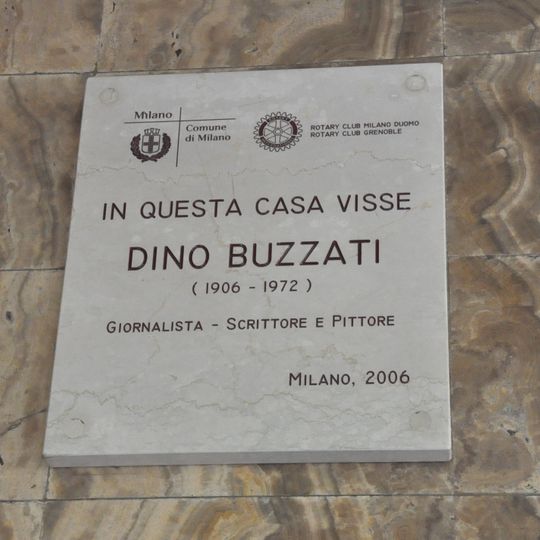 Plaque to Dino Buzzati