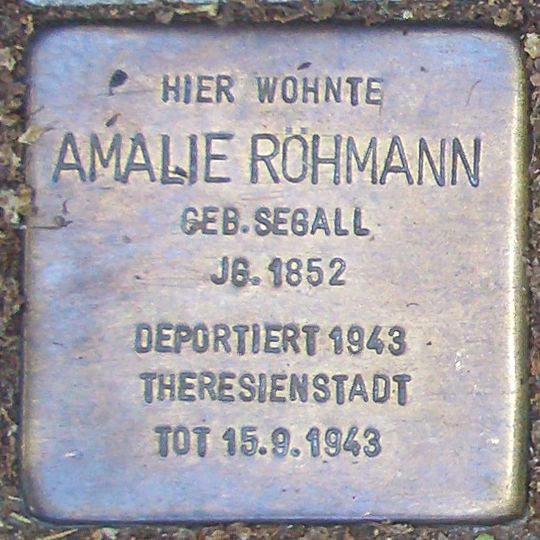 Stolperstein dedicated to Amalie Röhmann