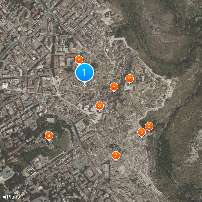 Sassi di Matera Kaart