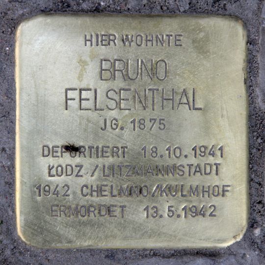 Stolperstein en memoria de Bruno Felsenthal