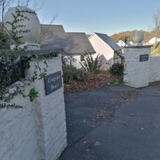 Wall and gate piers at Crugiau Lodge