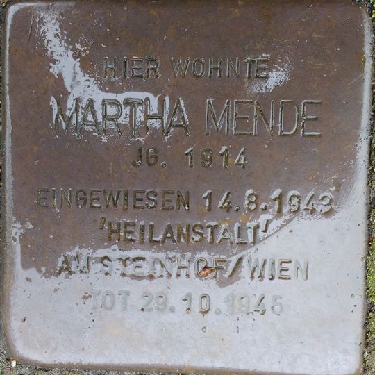 Stolperstein en memoria de Martha Mende