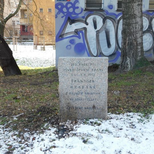 Pomník Františka Habáně v Ruské ulici ve Vršovicích