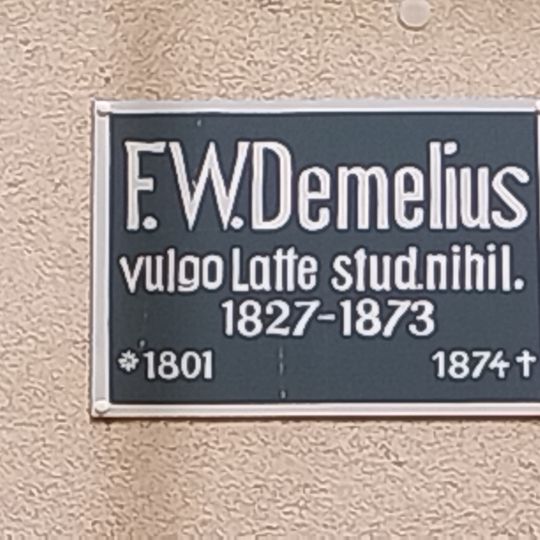 Commemorative plaque: Demelius, Friedrich Wilhelm
