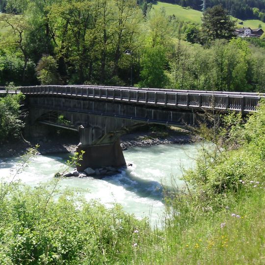 Straßenbrücke, Holzbrücke über den Inn