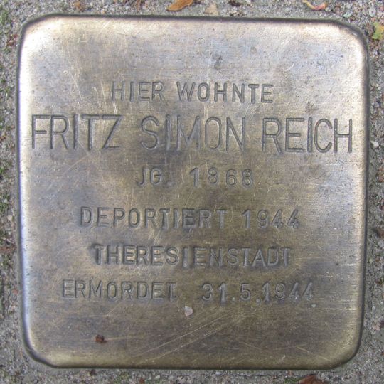 Stolperstein em memória de Fritz Simon Reich