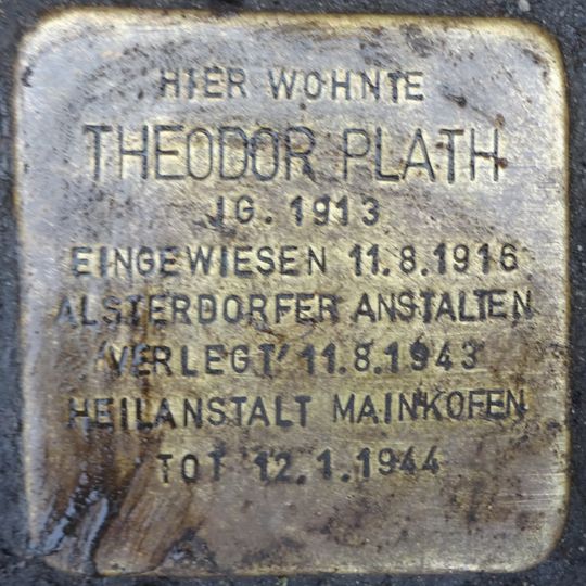 Stolperstein en memoria de Theodor Plath