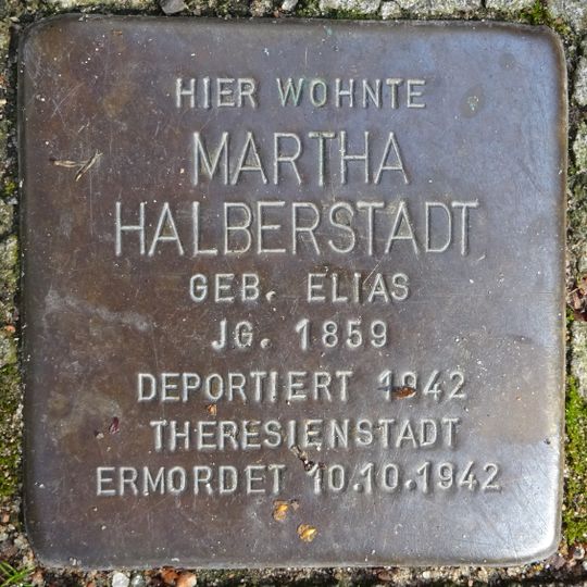 Stolperstein dedicated to Martha Halberstadt