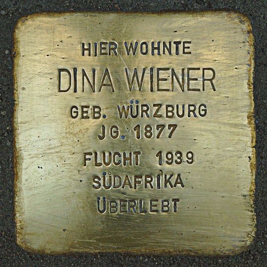 Stolperstein dedicated to Dina Wiener