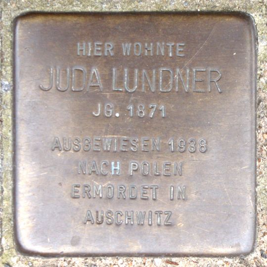 Stolperstein dedicated to Juda Wolff Lundner