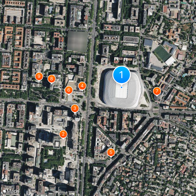 Estadio Santiago Bernabéu Mapa