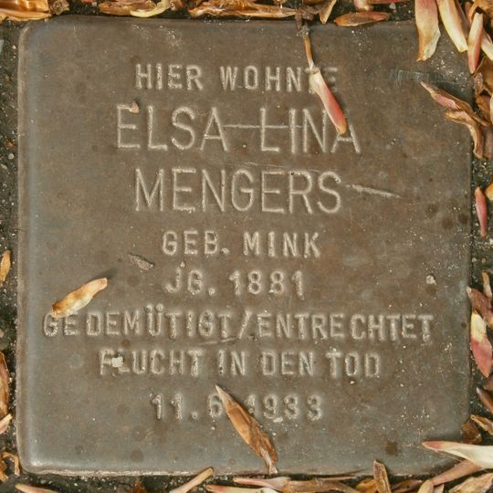 Stolperstein en memoria de Elsa Lina Mengers