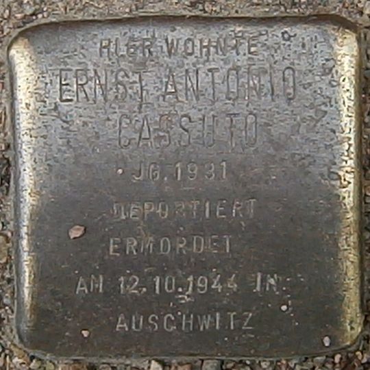 Stolperstein dedicated to Ernst Antonio Cassuto