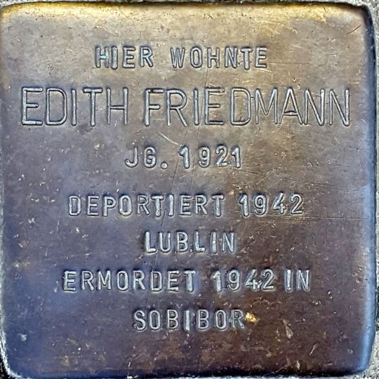 Stolperstein en memoria de Edith Friedmann