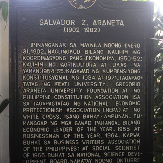 Salvador Z. Araneta historical marker