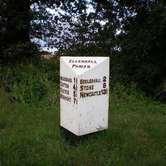 Milepost, S of Holly Farm