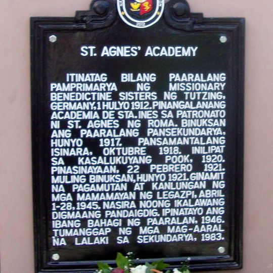 St. Agnes Academy historical marker