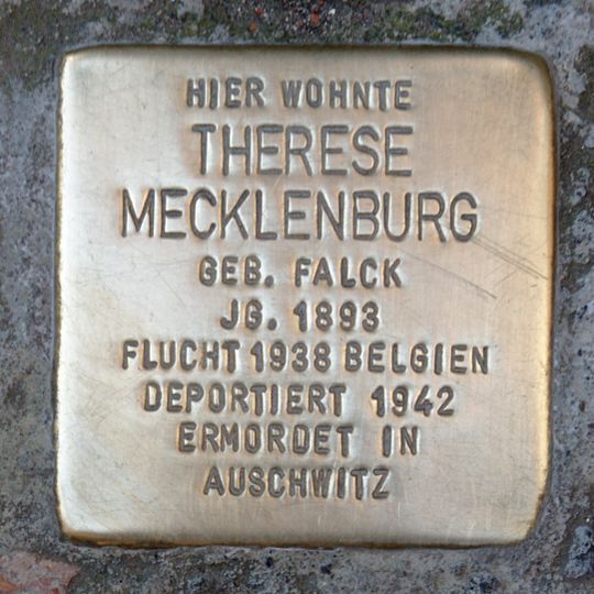 Stolperstein dedicated to Therese Mecklenburg