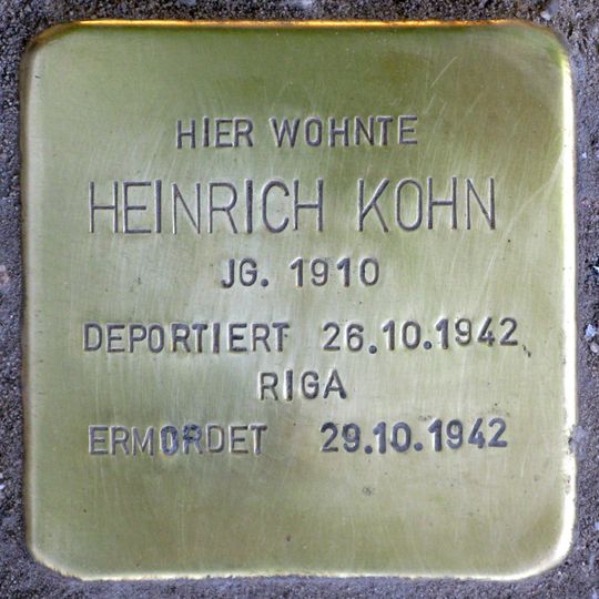 Stolperstein em memória de Heinrich Kohn