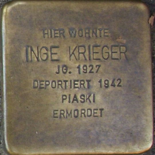 Stolperstein en memoria de Inge Krieger